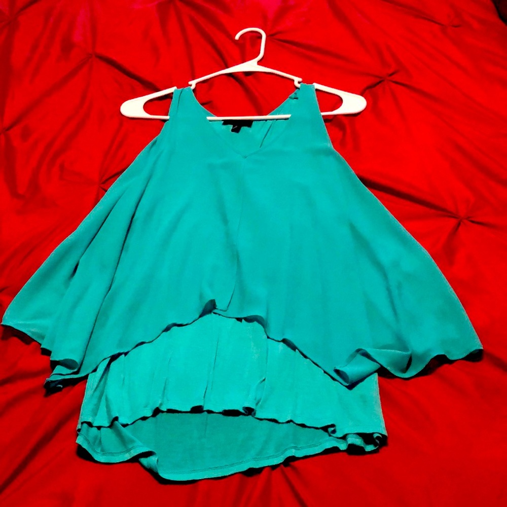 Teal, tank top.